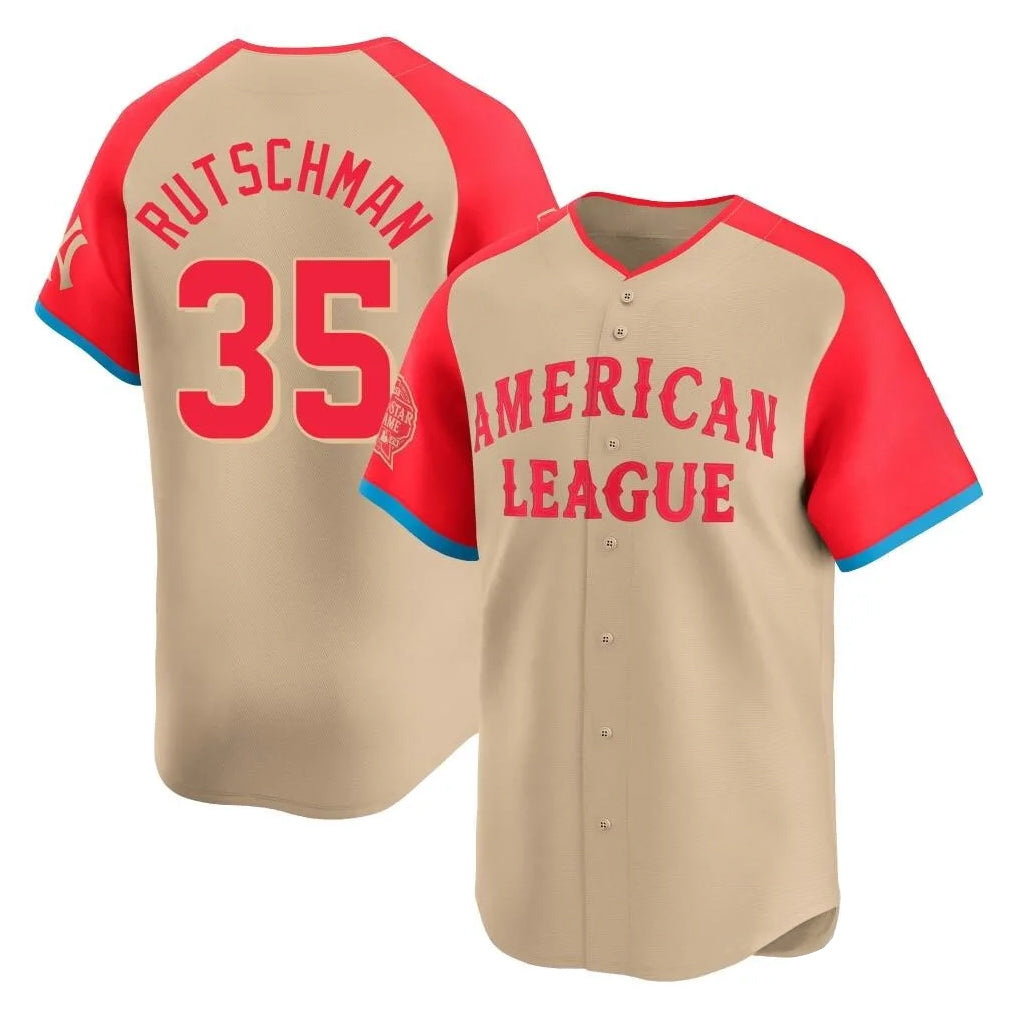 Fenge B.Orioles #35 Adley Rutschman Cream American League All-Star Limited Home Game Stitched Jerseys