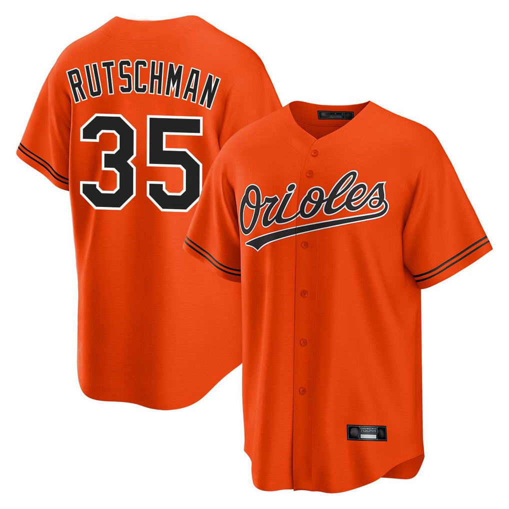 Fenge B.Orioles #35 Adley Rutschman Player Orange Home Game Stitched Jerseys