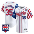 Fenge B.Orioles #35 Adley Rutschman White USA 250 Independence Day Vapor Premier Home Game Stitched Jerseys