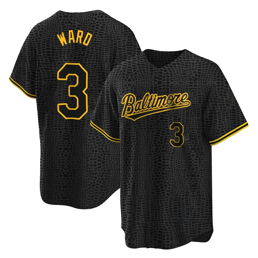 Fenge B.Orioles #3 Taylor Ward Player Black Snake Skin City Home Game Stitched Jerseys