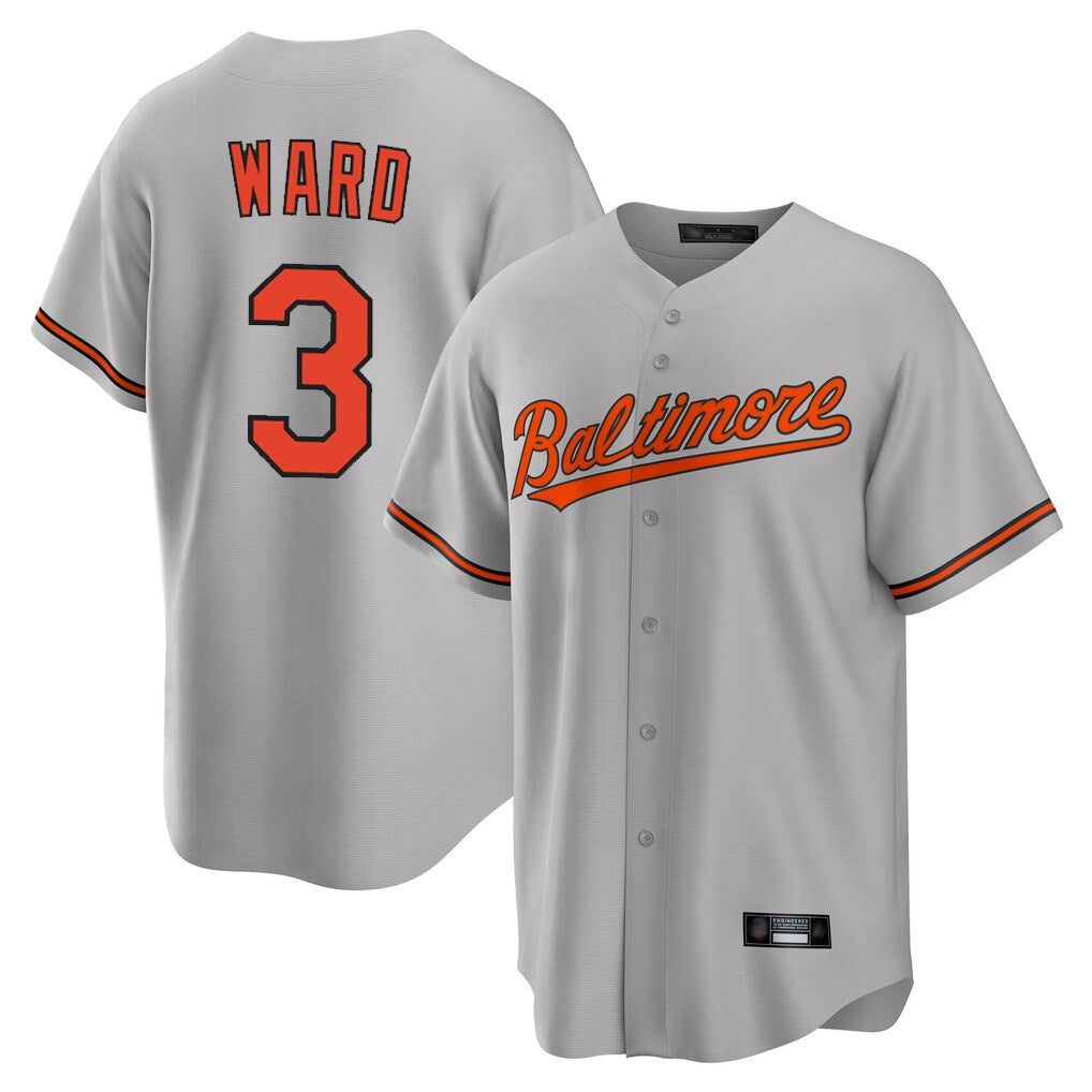 Fenge B.Orioles #3 Taylor Ward Player Gray Home Game Stitched Jerseys