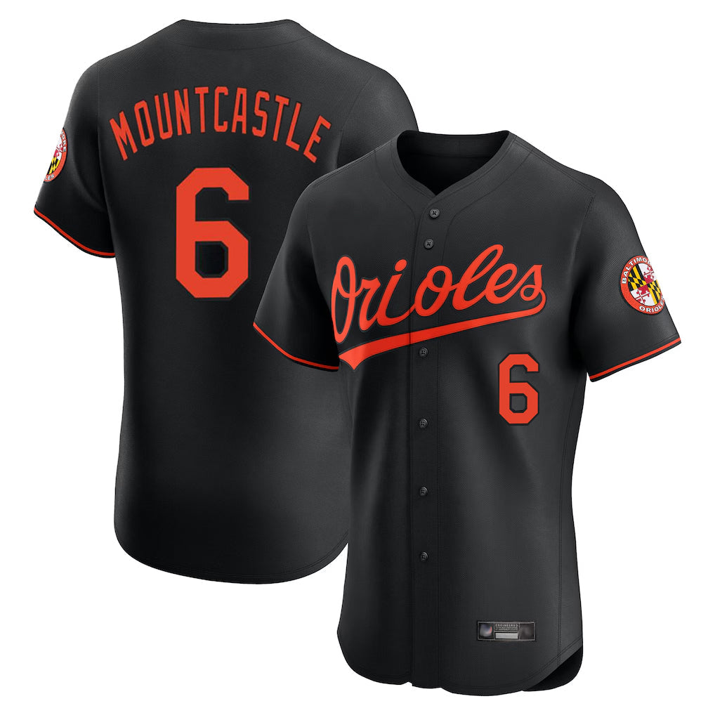 Fenge B.Orioles #6 Ryan Mountcastle Player Black Limited Elite Home Game Stitched Jerseys