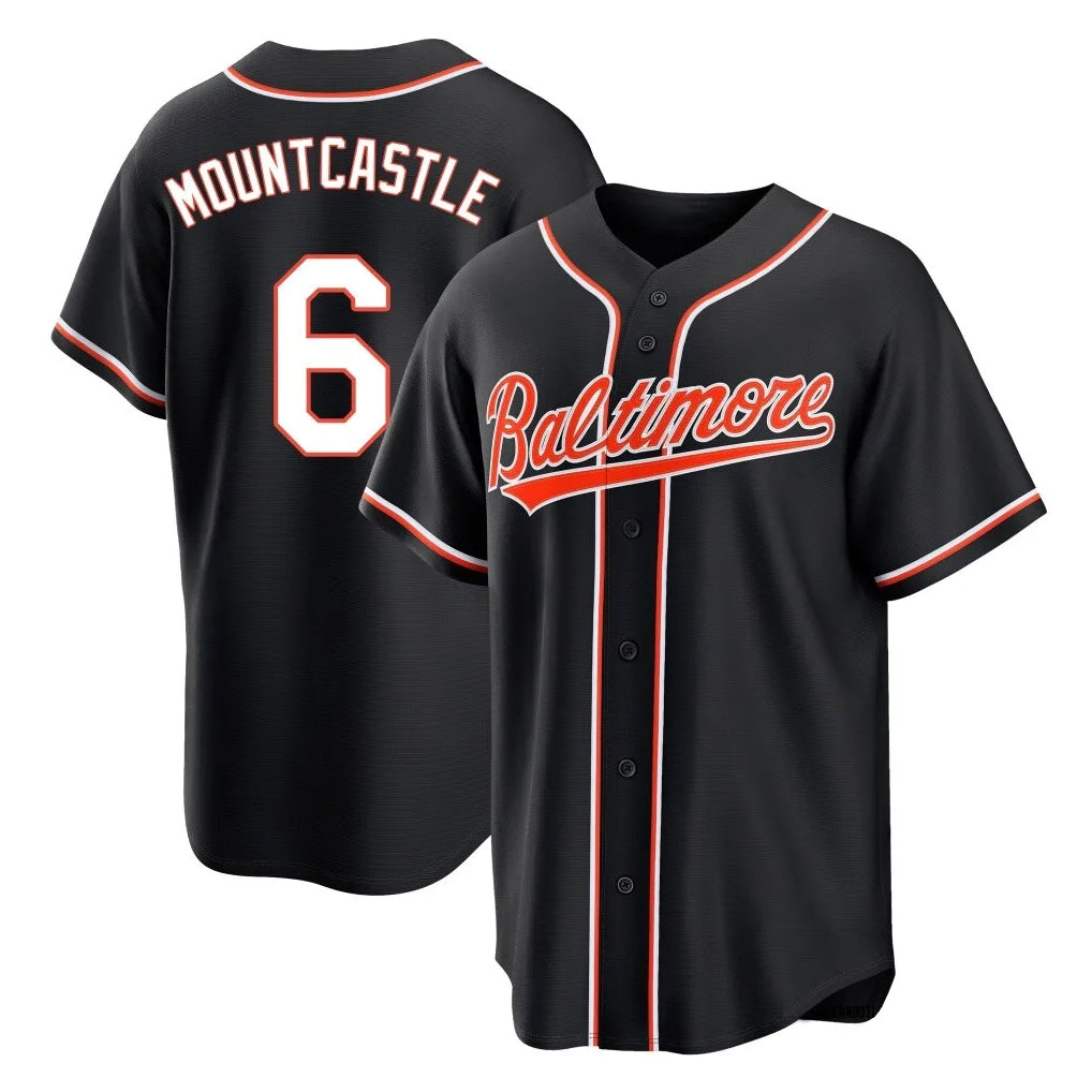 Fenge B.Orioles #6 Ryan Mountcastle Player Black Out Home Game Stitched Jerseys