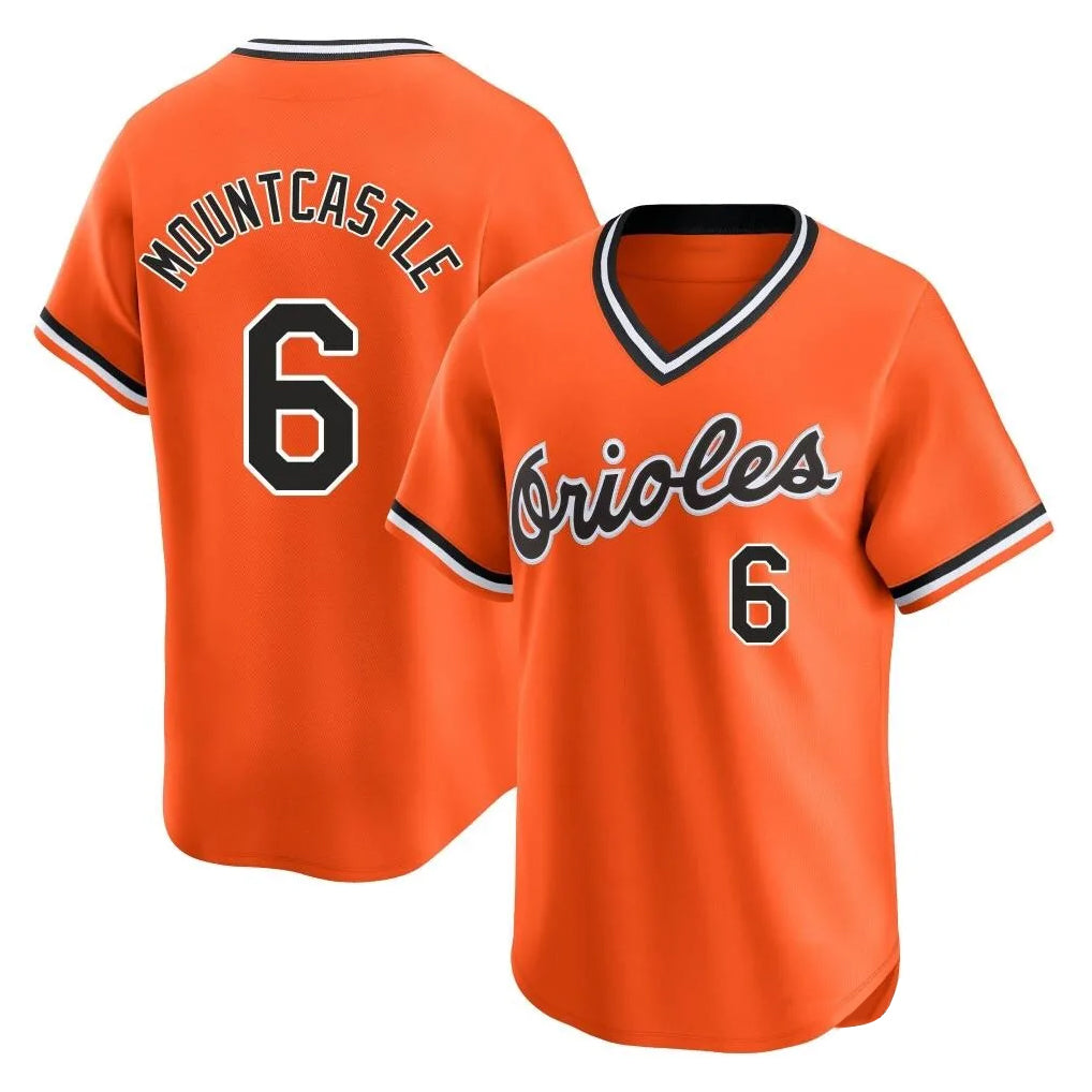 Fenge B.Orioles #6 Ryan Mountcastle Player Orange T-shirt Limited Home Game Stitched Jerseys