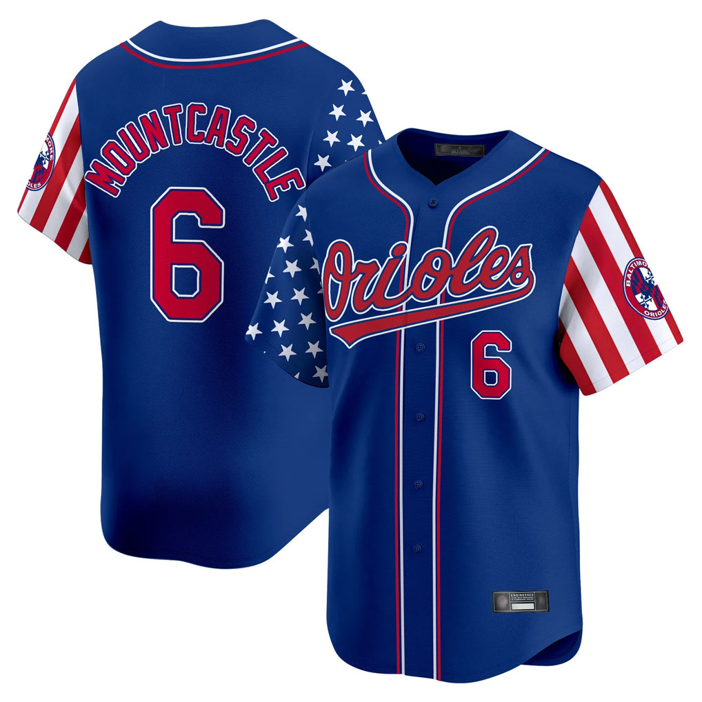 Fenge B.Orioles #6 Ryan Mountcastle Player Royal Independence Day Vapor Premier Limited Home Game Stitched Jerseys