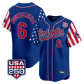 Fenge B.Orioles #6 Ryan Mountcastle Player Royal USA 250 Independence Day Vapor Premier Limited Home Game Stitched Jerseys