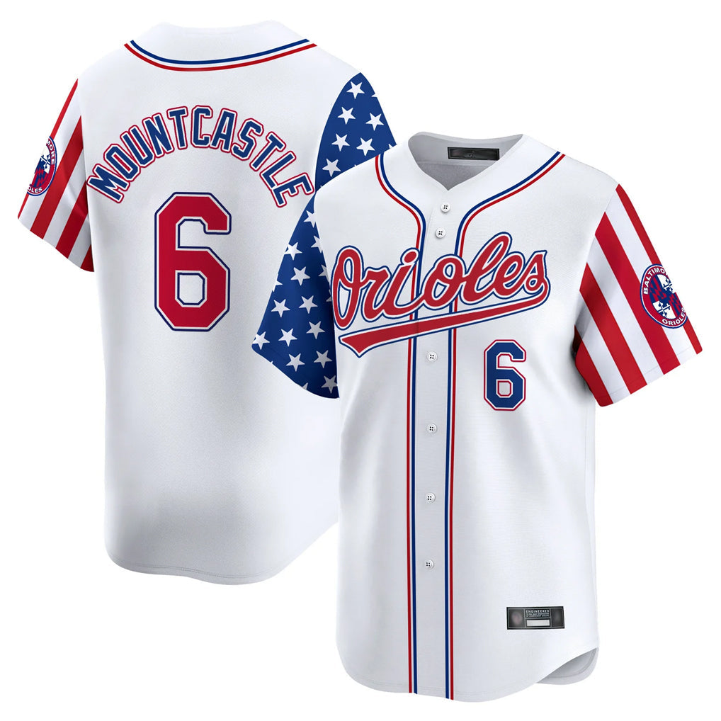 Fenge B.Orioles #6 Ryan Mountcastle Player White Independence Day Vapor Premier Home Game Stitched Jerseys