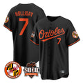 Fenge B.Orioles #7 Jackson Holliday Player Black 30th Anniversary of 2131 Home Game Stitched Jerseys