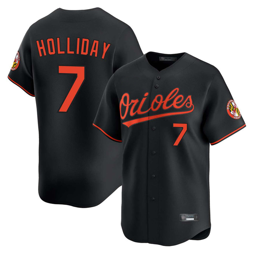 Fenge B.Orioles #7 Jackson Holliday Player Black Limited Home Game Stitched Jerseys