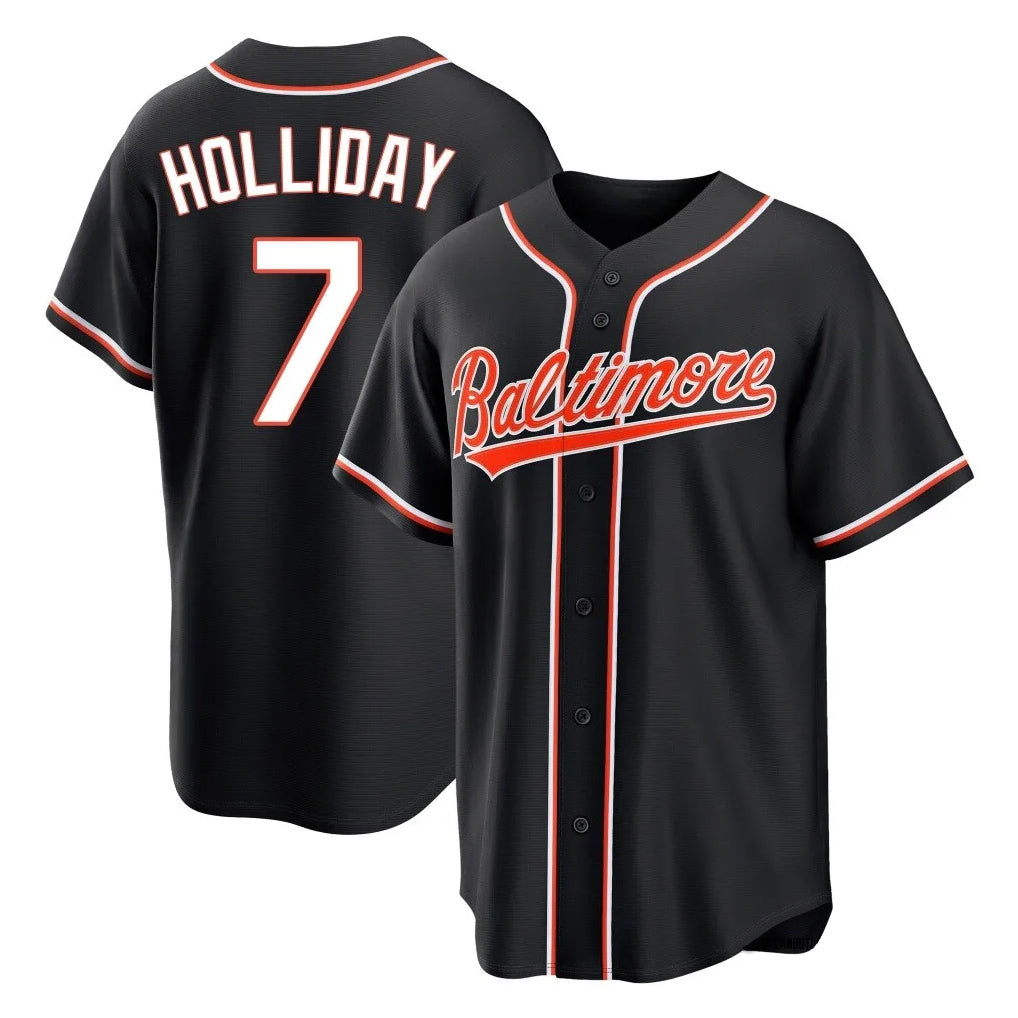 Fenge B.Orioles #7 Jackson Holliday Player Black Out Home Game Stitched Jerseys