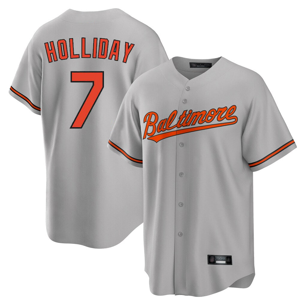 Fenge B.Orioles #7 Jackson Holliday Player Gray Home Game Stitched Jerseys
