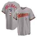 Fenge B.Orioles #7 Jackson Holliday Player Gray USA 250 Fourth of July Home Game Stitched Jerseys