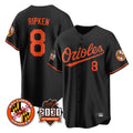 Fenge B.Orioles #8 Cal Ripken Player Black 30th Anniversary of 2131 Home Game Stitched Jerseys