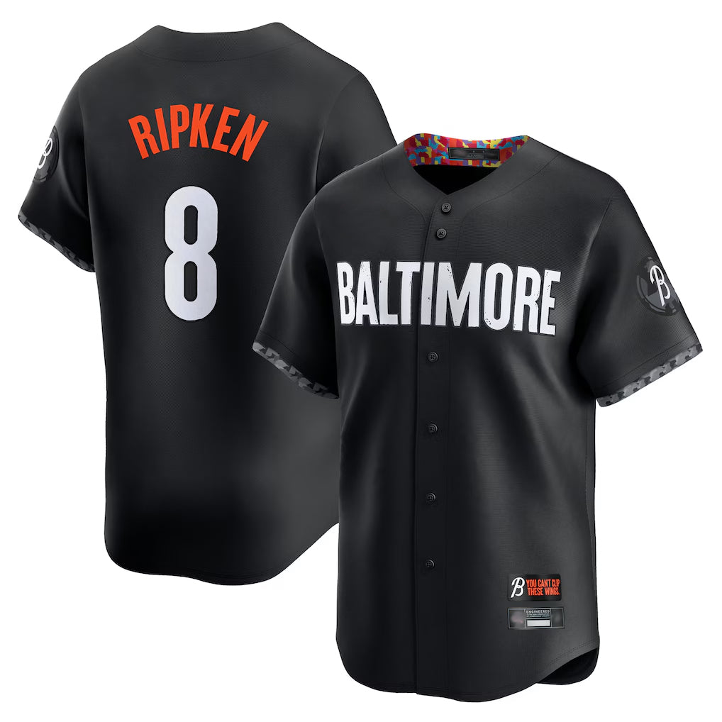 Fenge B.Orioles #8 Cal Ripken Player Black City Connect Limited Home Game Stitched Jerseys