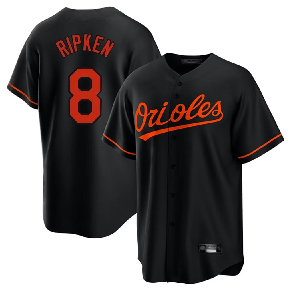 Fenge B.Orioles #8 Cal Ripken Player Black Home Game Stitched Jerseys