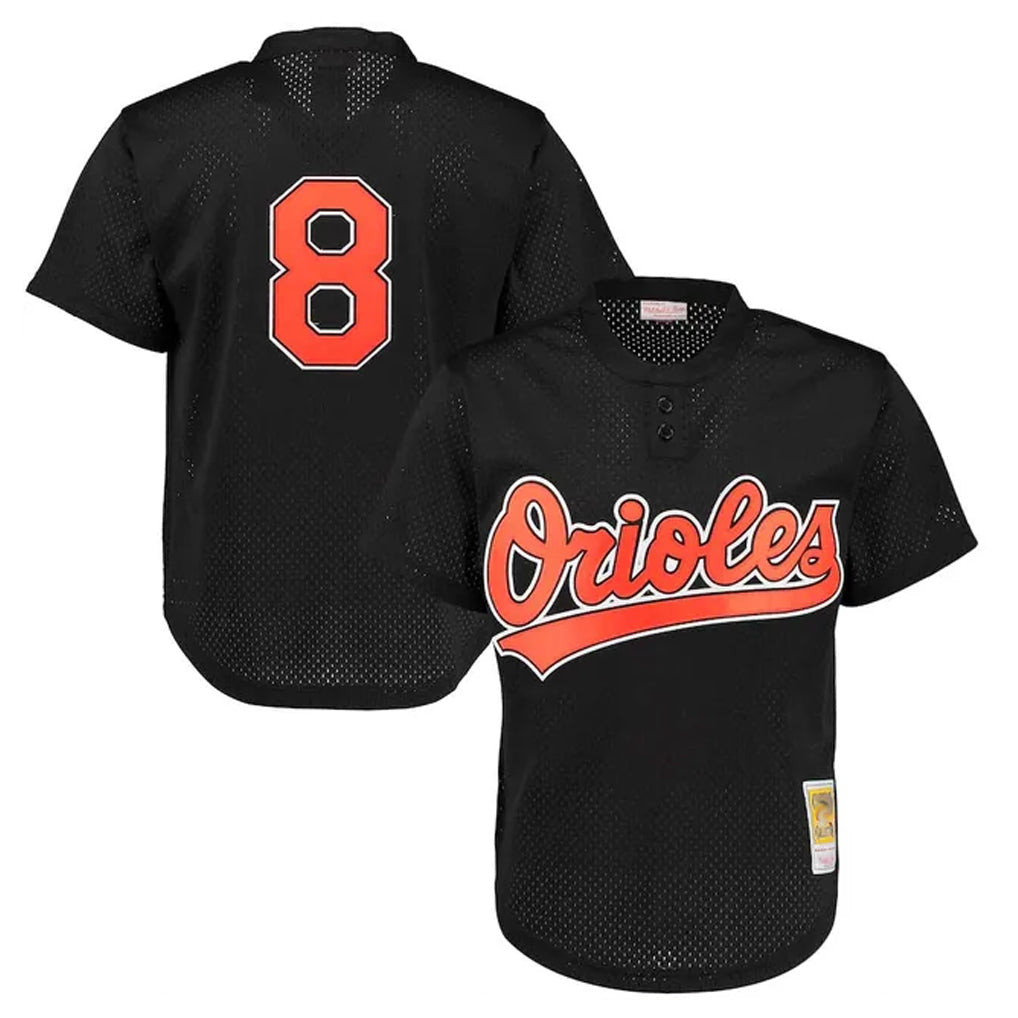 Fenge B.Orioles #8 Cal Ripken Player Black Mitchell & Ness 1997 Cooperstown Mesh Game Stitched Jerseys