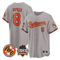 Fenge B.Orioles #8 Cal Ripken Player Gray 30th Anniversary of 2131 Home Game Stitched Jerseys