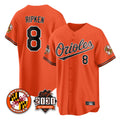 Fenge B.Orioles #8 Cal Ripken Player Orange 30th Anniversary of 2131 Home Game Stitched Jerseys