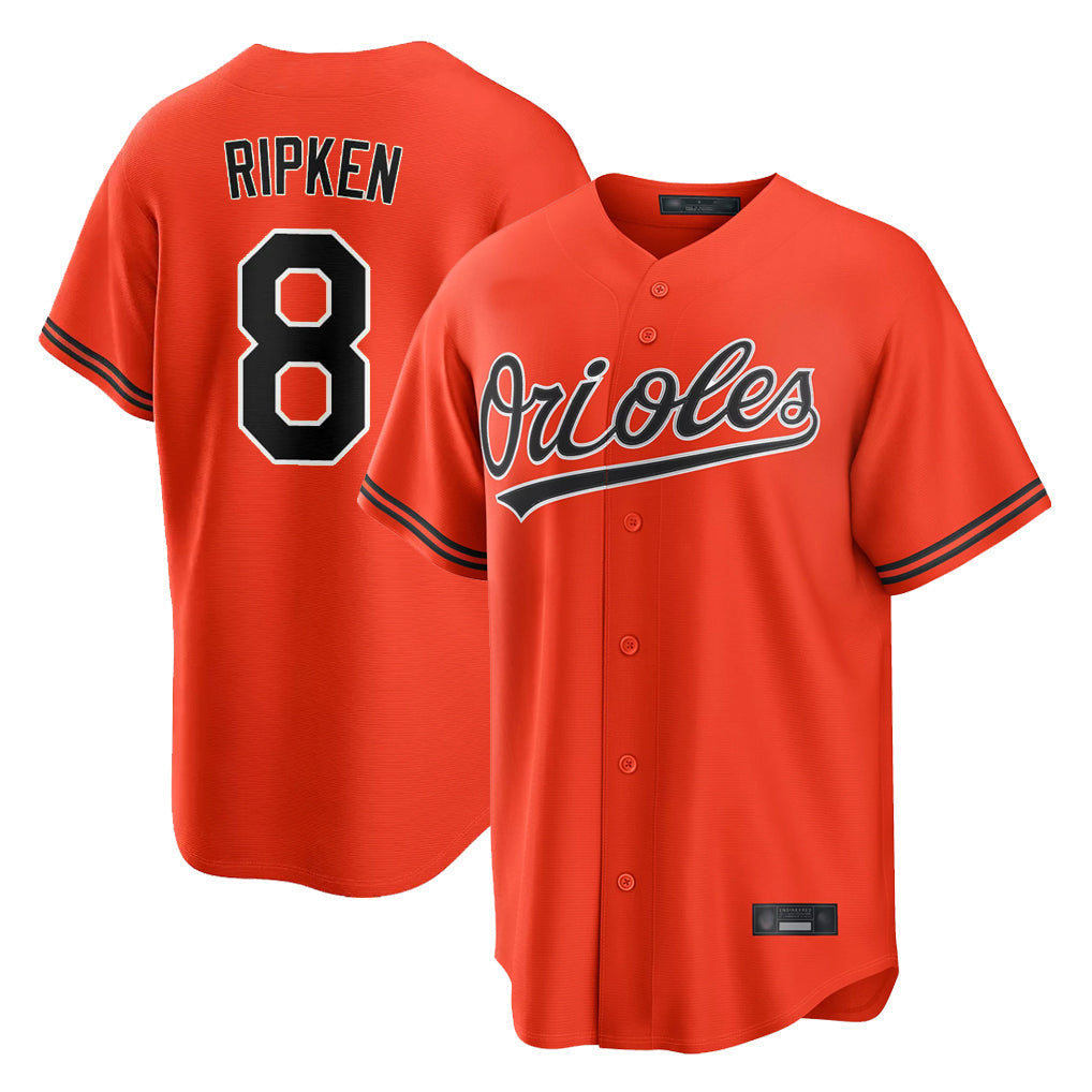 Fenge B.Orioles #8 Cal Ripken Player Orange Home Game Stitched Jerseys