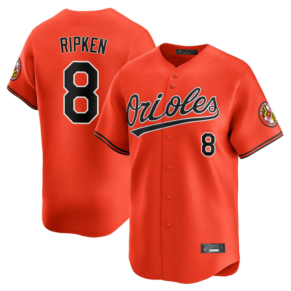 Fenge B.Orioles #8 Cal Ripken Player Orange Limited Home Game Stitched Jerseys