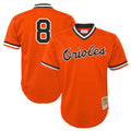 Fenge B.Orioles #8 Cal Ripken Player Orange Mitchell & Ness Cooperstown Collection Mesh T-shirt Game Stitched Jerseys