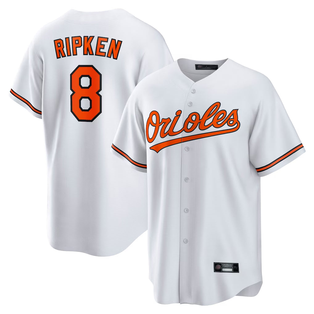 Fenge B.Orioles #8 Cal Ripken Player White Home Game Stitched Jerseys