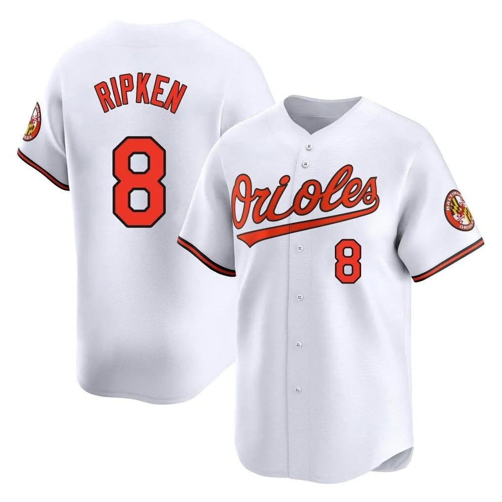 Fenge B.Orioles #8 Cal Ripken Player White Limited Home Game Stitched Jerseys