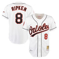 Fenge B.Orioles #8 Cal Ripken Player White Mitchell & Ness Home Game Stitched Jerseys