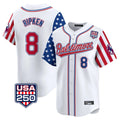 Fenge B.Orioles #8 Cal Ripken Player White USA 250 Independence Day Vapor Premier Limited Home Game Stitched Jerseys