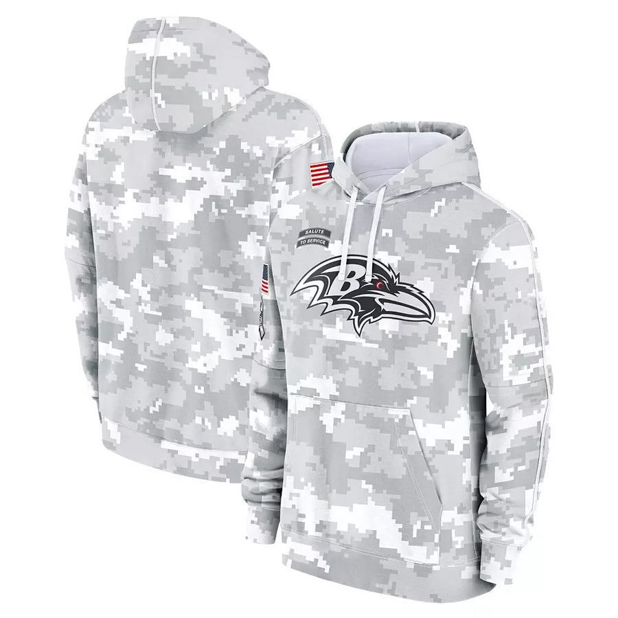 Fenge B.Ravens Player Military Hoodie Arctic Camo Salute To Service Stitched Jerseys