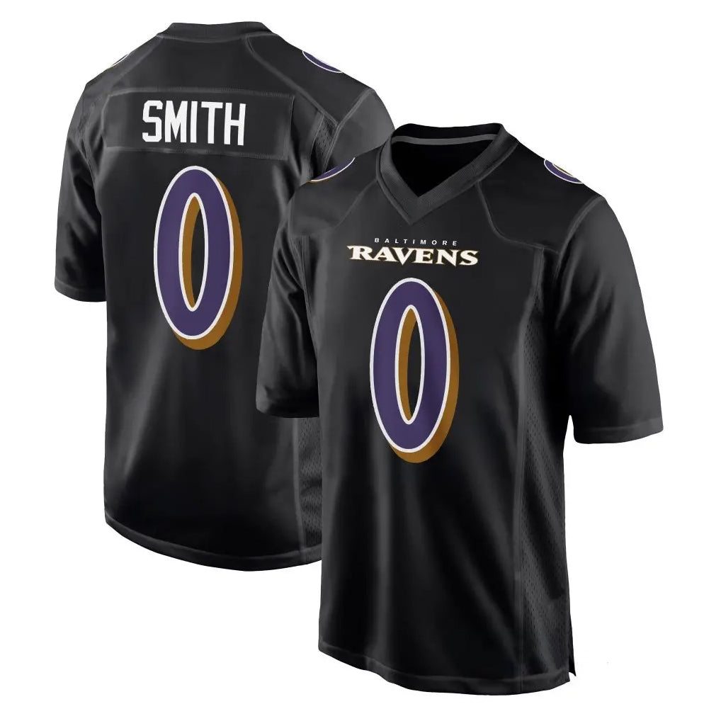 Fenge B.Ravens #0 Roquan Smith Player Black Carbon Fashion Home Game Stitched Jerseys