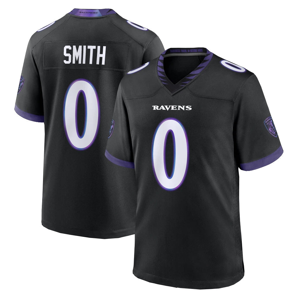 Fenge B.Ravens #0 Roquan Smith Player Black Home Game Stitched Jerseys