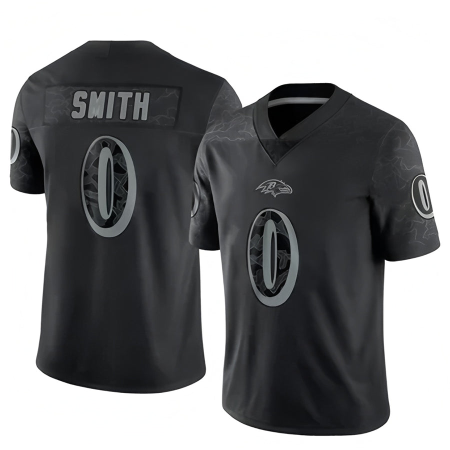 Fenge B.Ravens #0 Roquan Smith Player Black REFLECTIVE Limited Stitched Jerseys