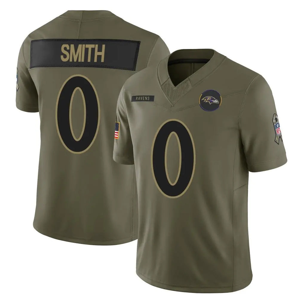 Fenge B.Ravens #0 Roquan Smith Player Olive Salute To Service Limited Home Game Stitched Jerseys