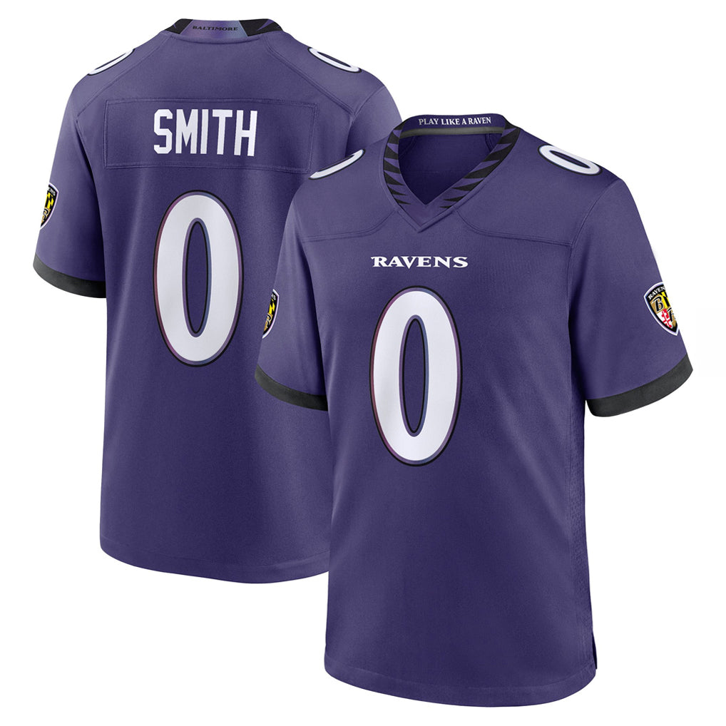 Fenge B.Ravens #0 Roquan Smith Player Purple Home Game Stitched Jerseys