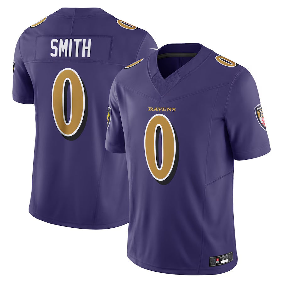Fenge B.Ravens #0 Roquan Smith Player Purple Vapor F.U.S.E. Limited Stitched Jerseys