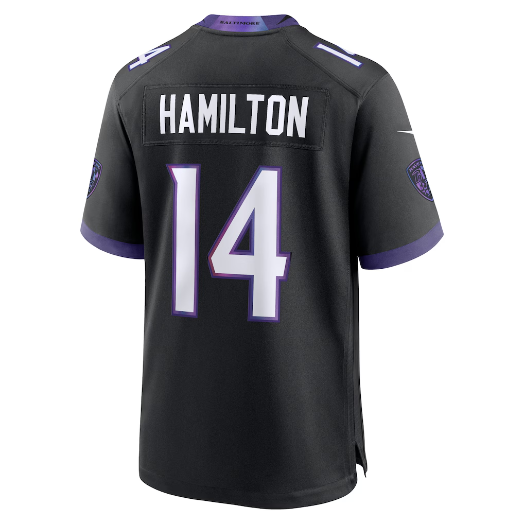 Fenge B.Ravens #14 Kyle Hamilton Black Alternate Game Stitched Jerseys