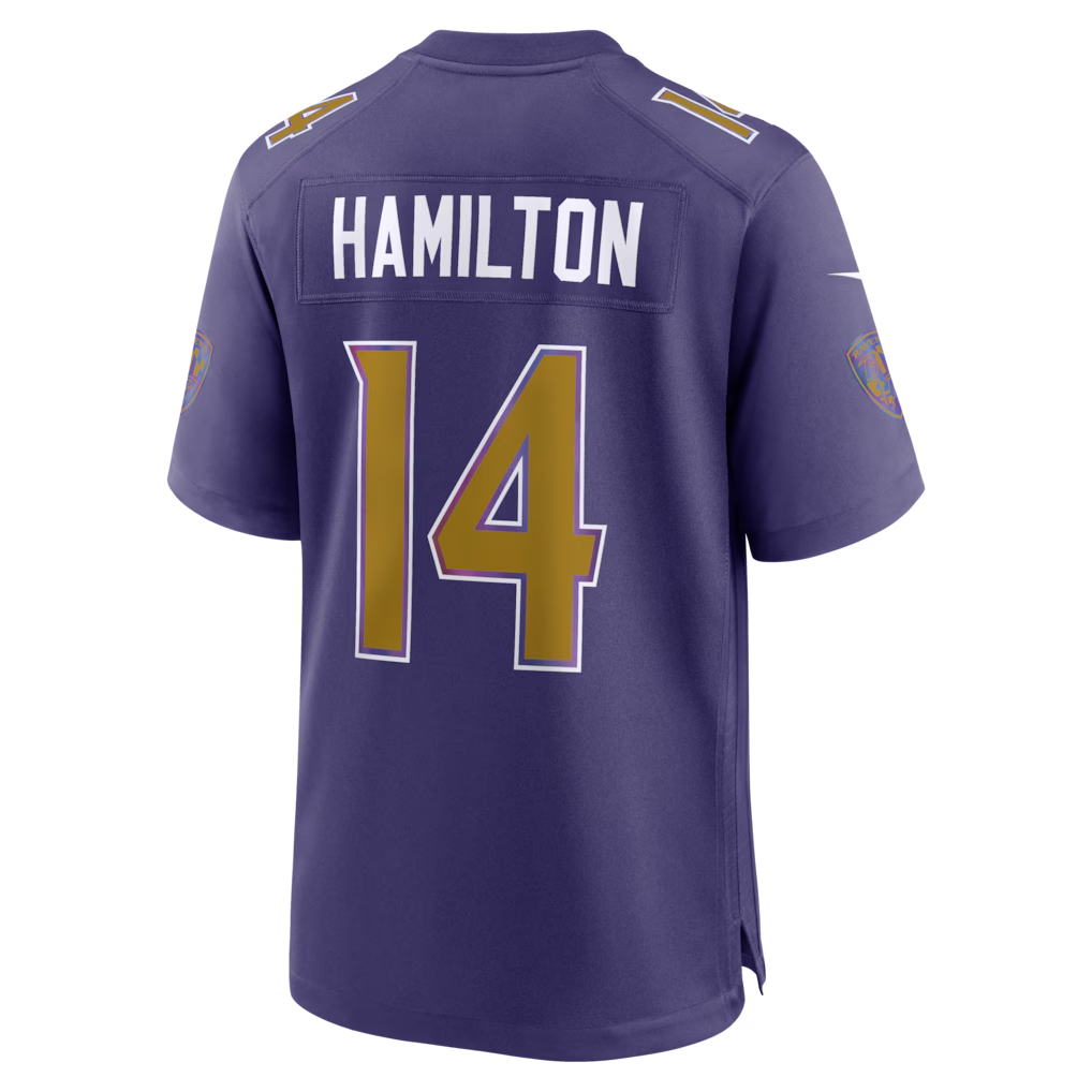 Fenge B.Ravens #14 Kyle Hamilton Purple Alternate Game Stitched Jerseys