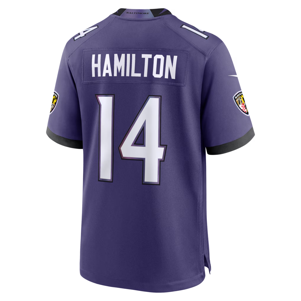 Fenge B.Ravens #14 Kyle Hamilton Purple Team Game Stitched Jerseys