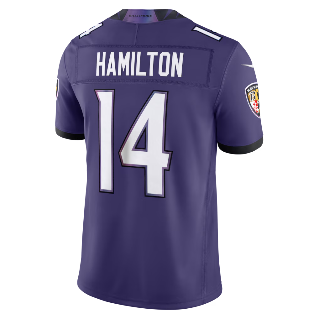 Fenge B.Ravens #14 Kyle Hamilton Purple Team Vapor F.U.S.E. Stitched Limited Jerseys