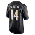 Fenge B.Ravens #14 Kyle Hamilton Player Black Home Game Stitched Jerseys