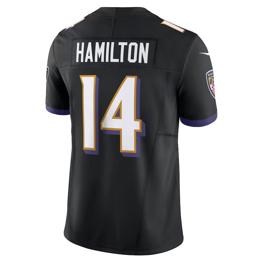 Fenge B.Ravens #14 Kyle Hamilton Player Black Vapor F.U.S.E. Limited Stitched Jerseys