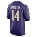 Fenge B.Ravens #14 Kyle Hamilton Player Purple Game Home Stitched Jerseys