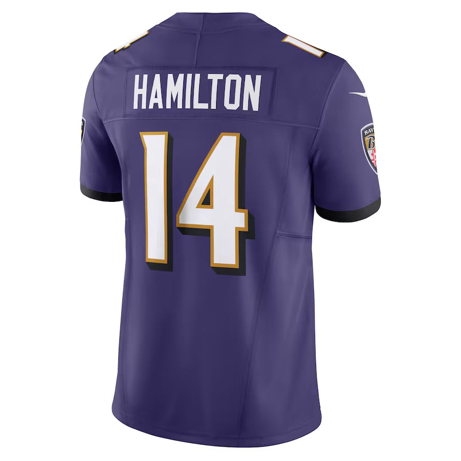 Fenge B.Ravens #14 Kyle Hamilton Player Purple Vapor F.U.S.E. Limited  Stitched Jerseys