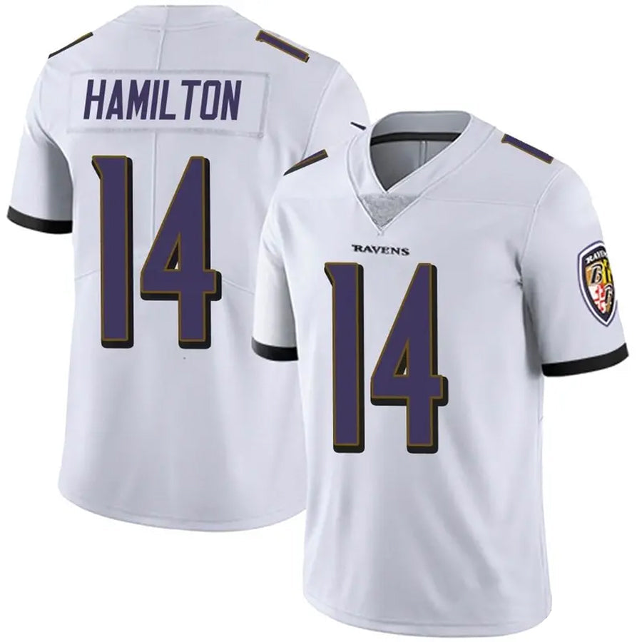 Fenge B.Ravens #14 Kyle Hamilton Player White Vapor F.U.S.E. Limited Stitched Jerseys