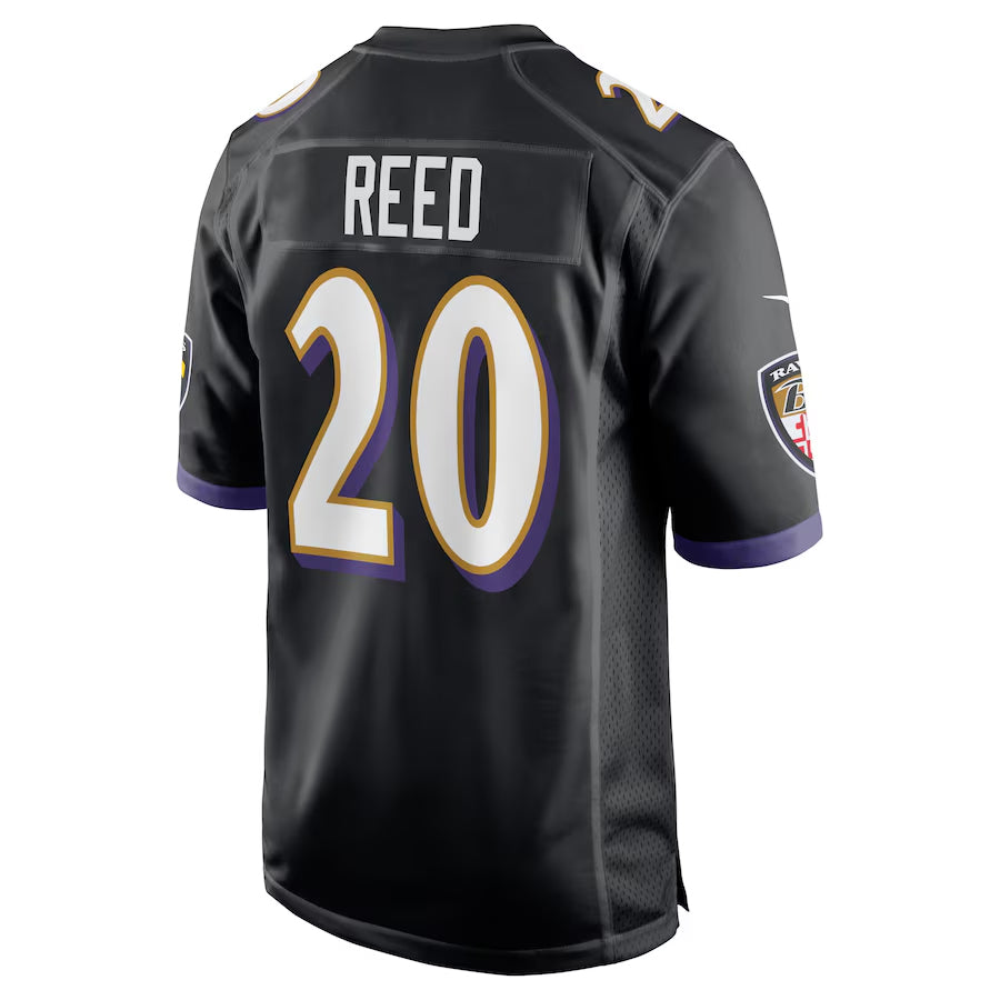 Fenge B.Ravens #20 Ed Reed Player Black Game Home Football Stitched Jerseys
