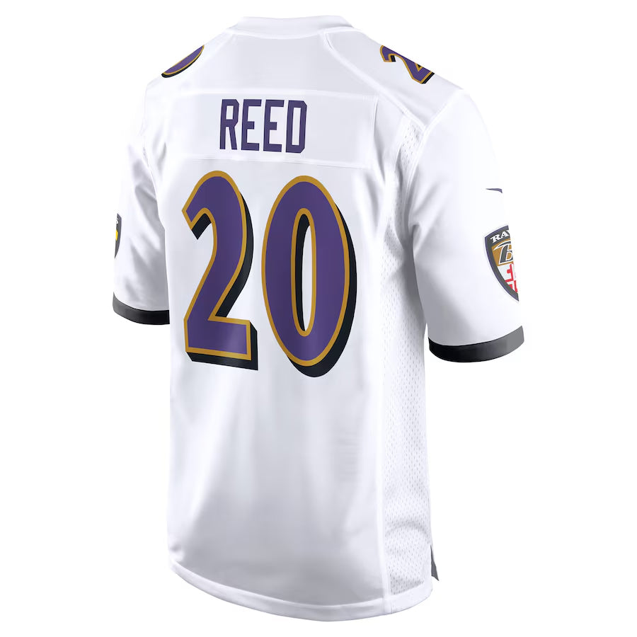 Fenge B.Ravens #20 Ed Reed Player White Game Home Stitched Jerseys