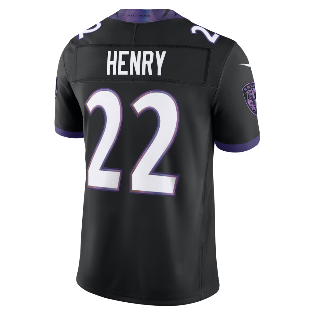 Fenge B.Ravens #22 Derrick Henry Black Alternate Alternate Vapor F.U.S.E. Stitched Limited Jerseys