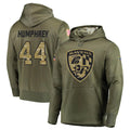 Fenge B.Ravens #44 Marlon Humphrey Player Olive Salute to Service Pullover Hoodie Stitched Jerseys