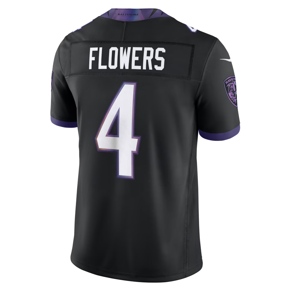 Fenge B.Ravens #4 Zay Flowers Black Alternate Alternate Vapor F.U.S.E. Stitched Limited Jerseys